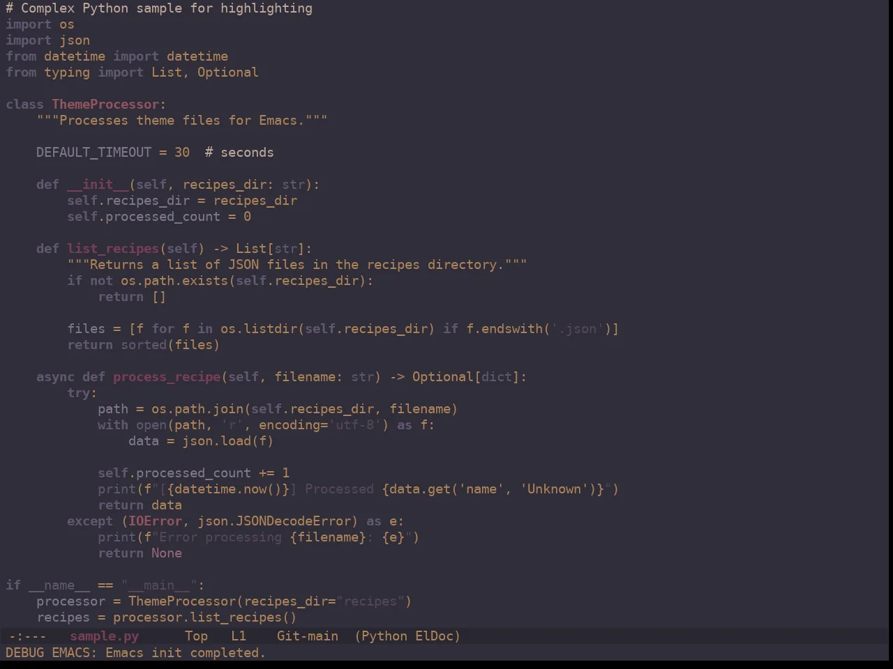 Ewal Dkeg Urban Theme in python-mode