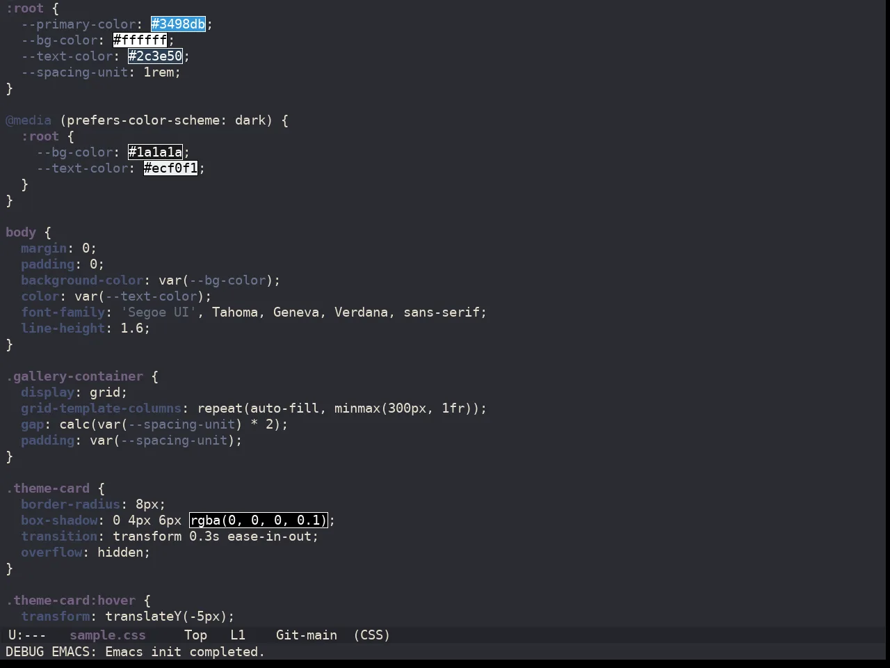 Ewal Dkeg Vans Theme in css-mode