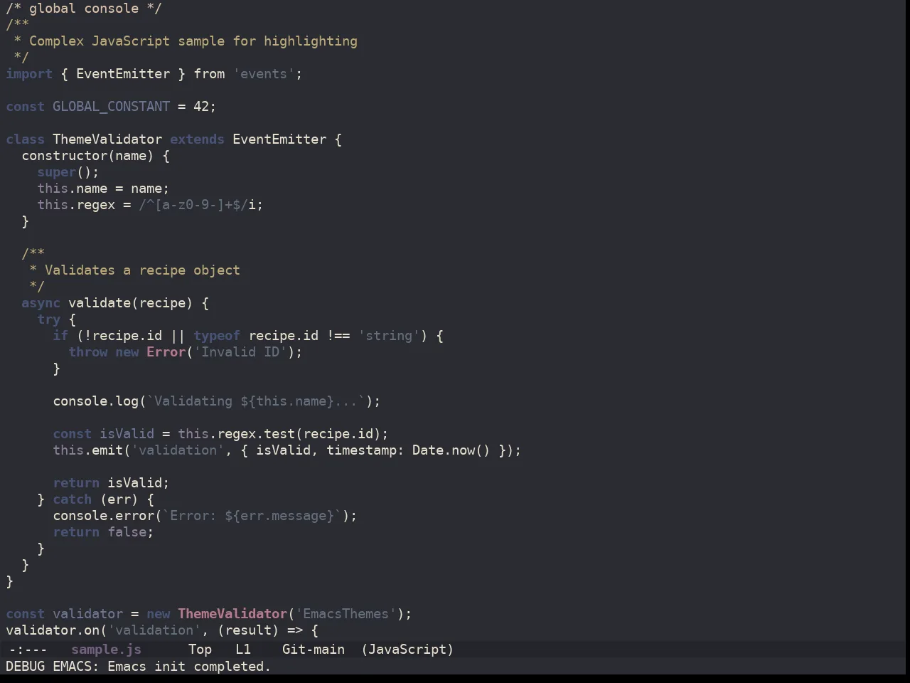 Ewal Dkeg Vans Theme in javascript-mode