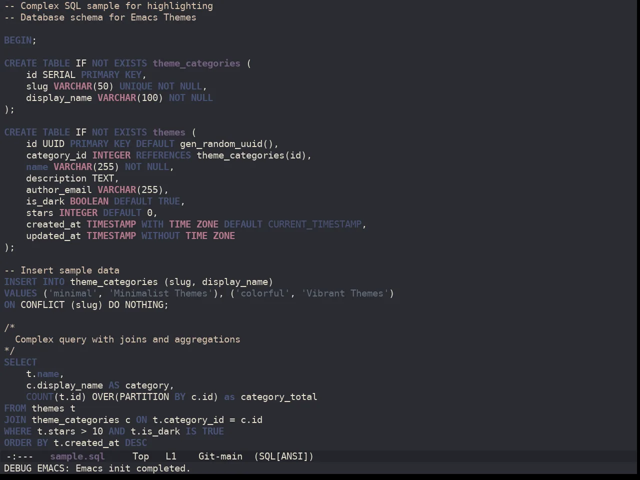 Ewal Dkeg Vans Theme in sql-mode