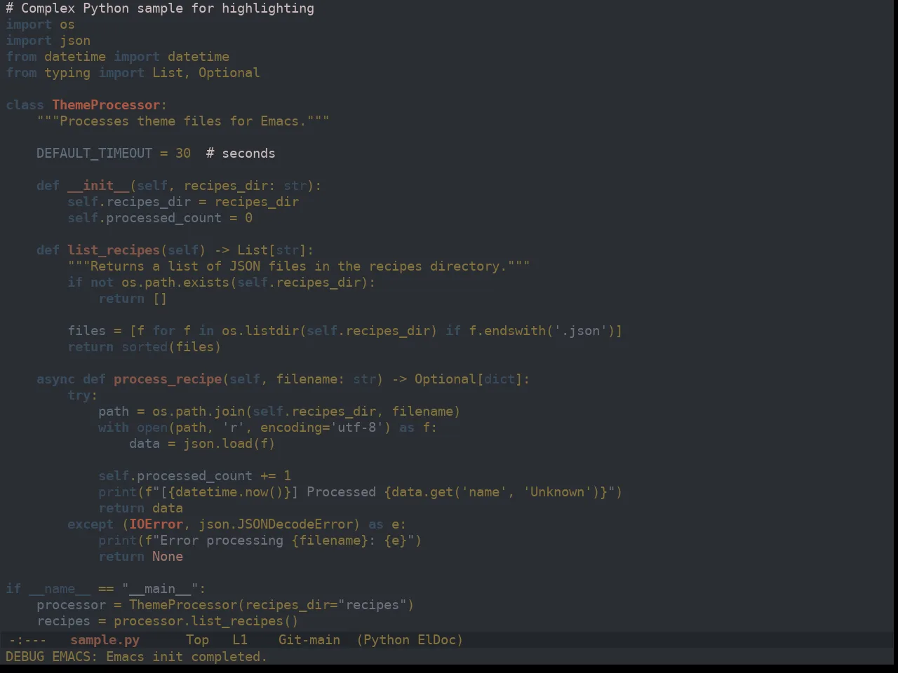 Ewal Dkeg View Theme in python-mode