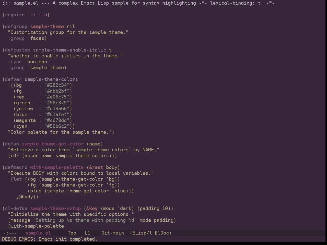Ewal Dkeg Wintry Theme in emacs-lisp-mode