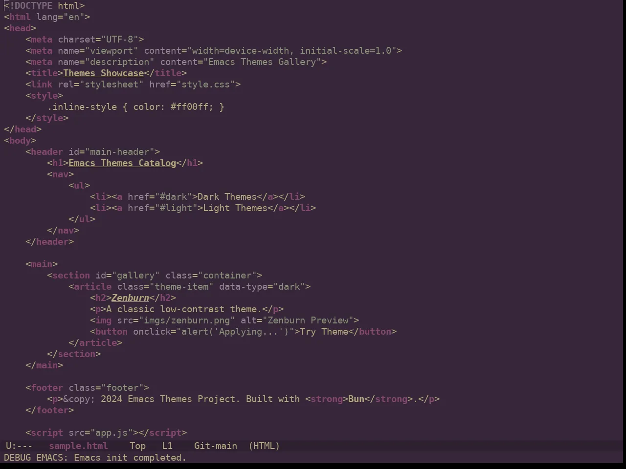 Ewal Dkeg Wintry Theme in html-mode