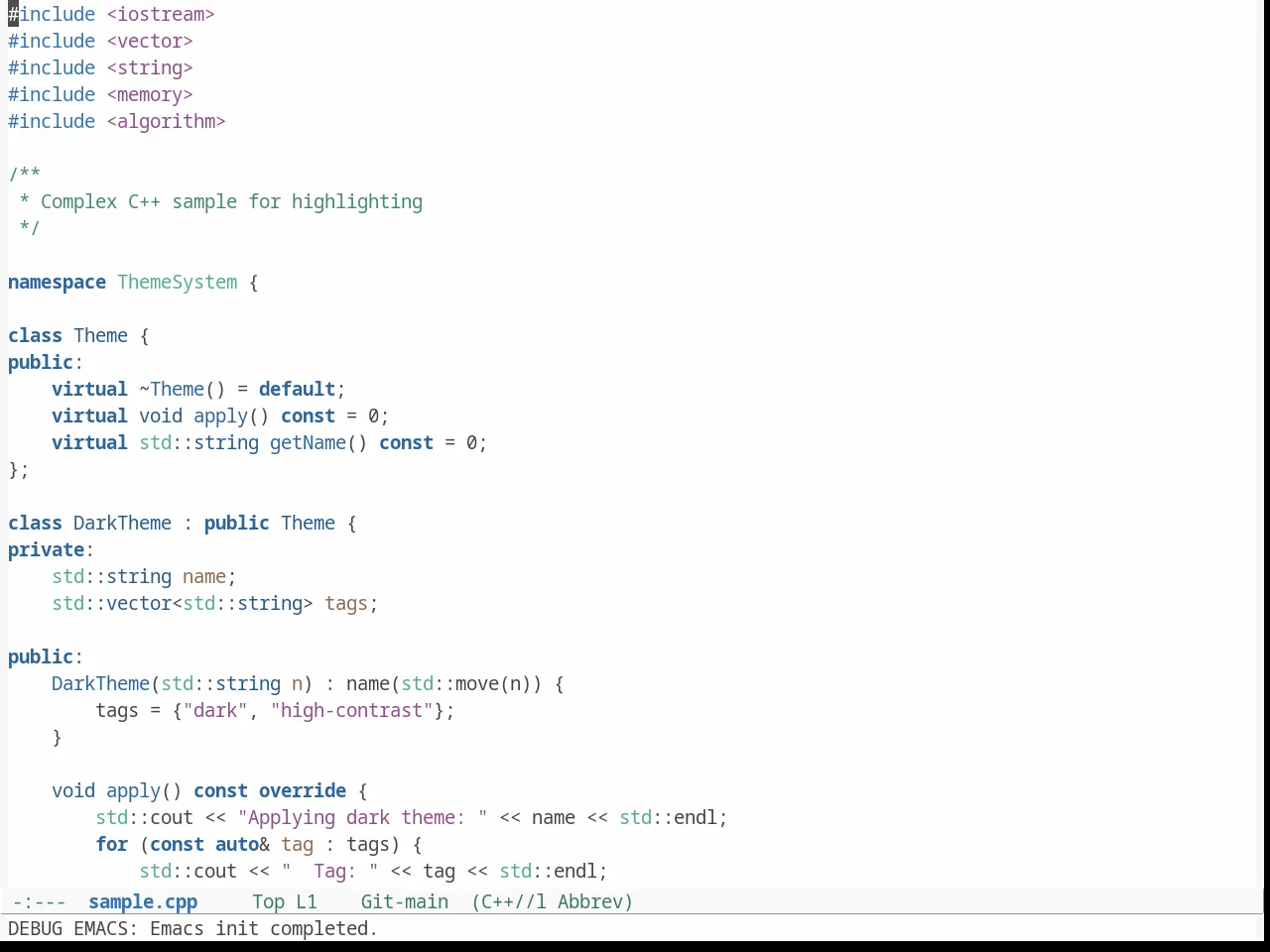 Doneburn Theme in c++-mode