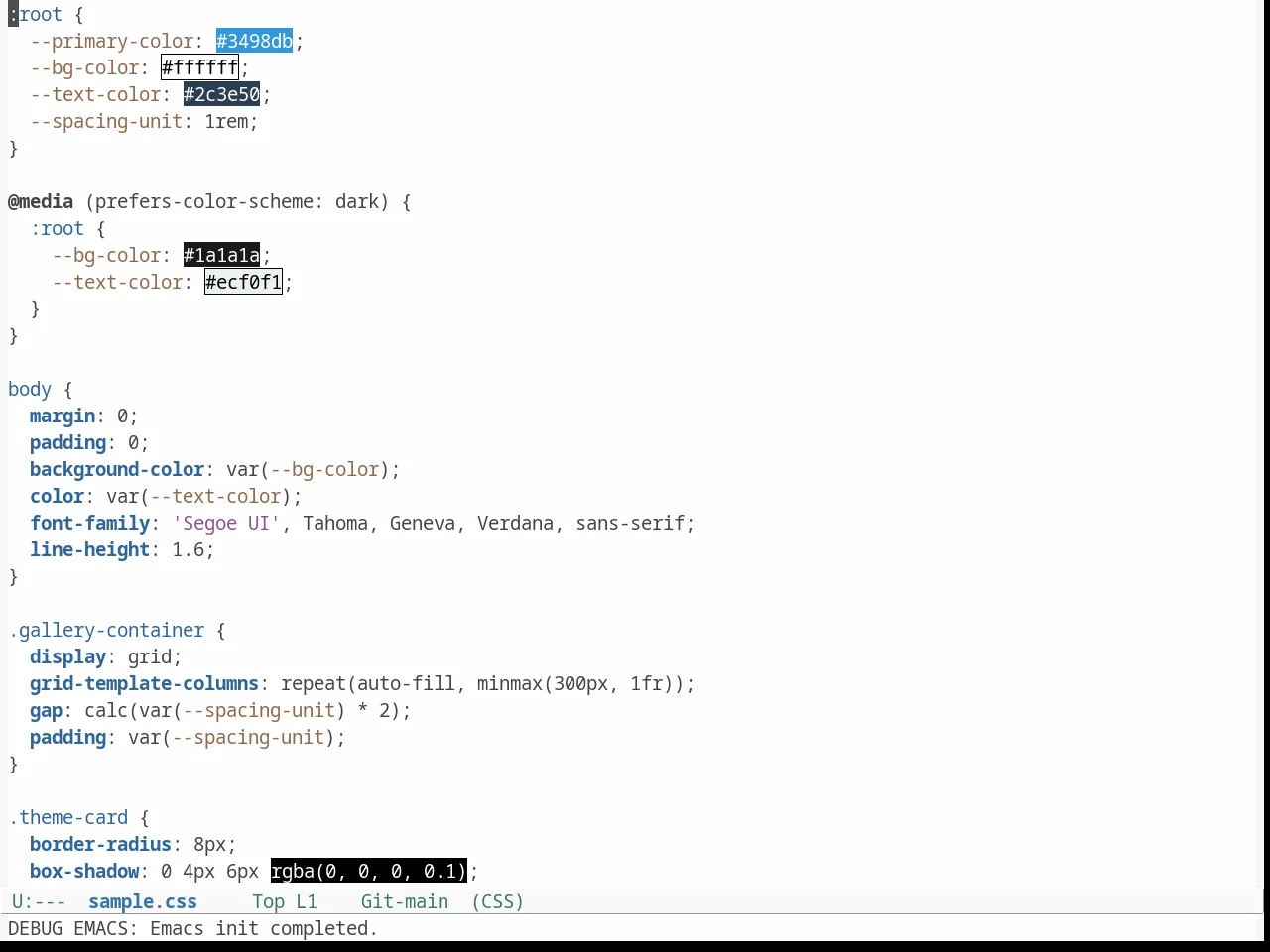 Doneburn Theme in css-mode