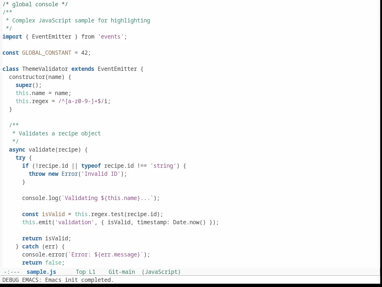 Doneburn Theme in javascript-mode