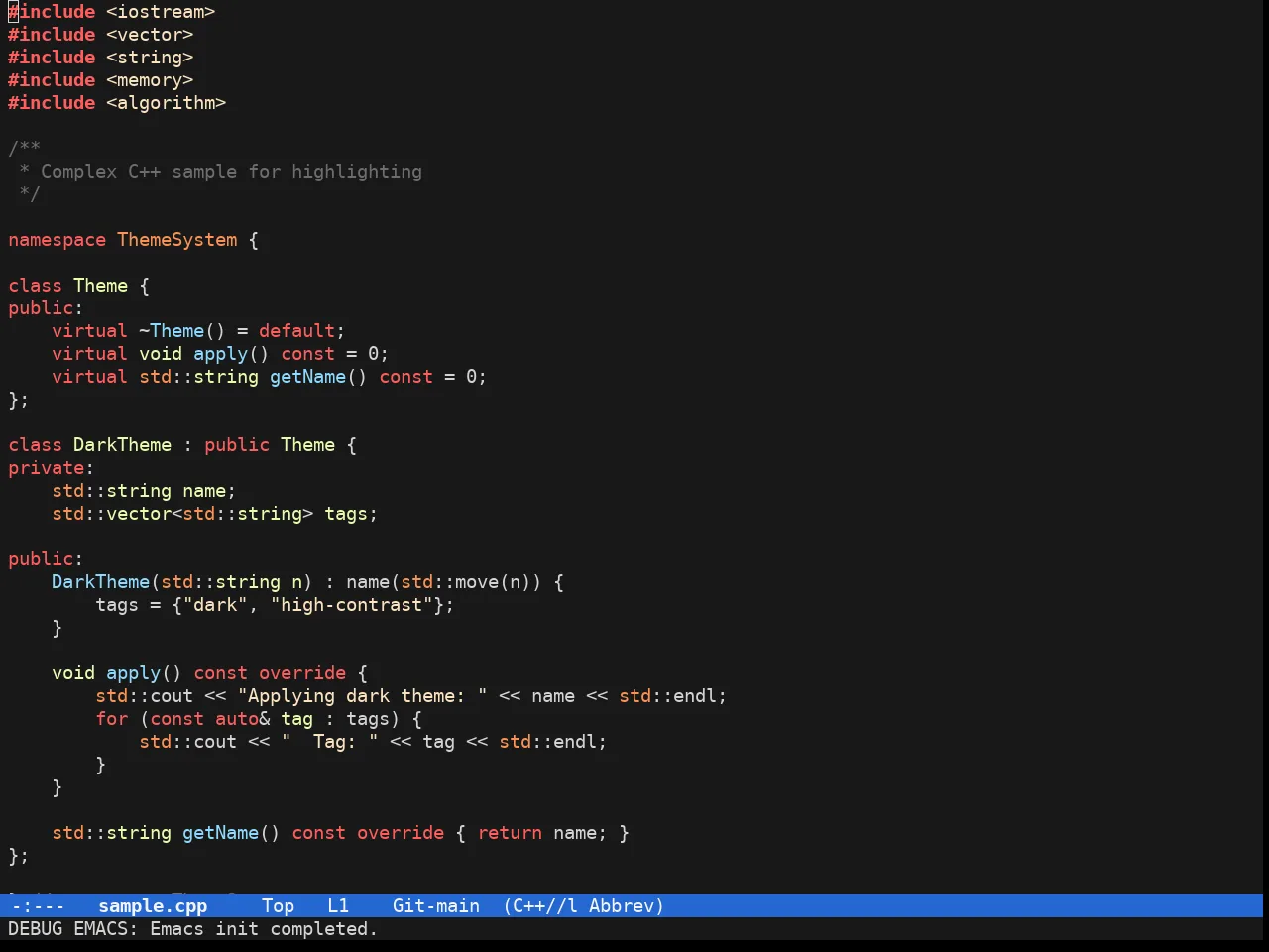Doom 1337 Theme in c++-mode