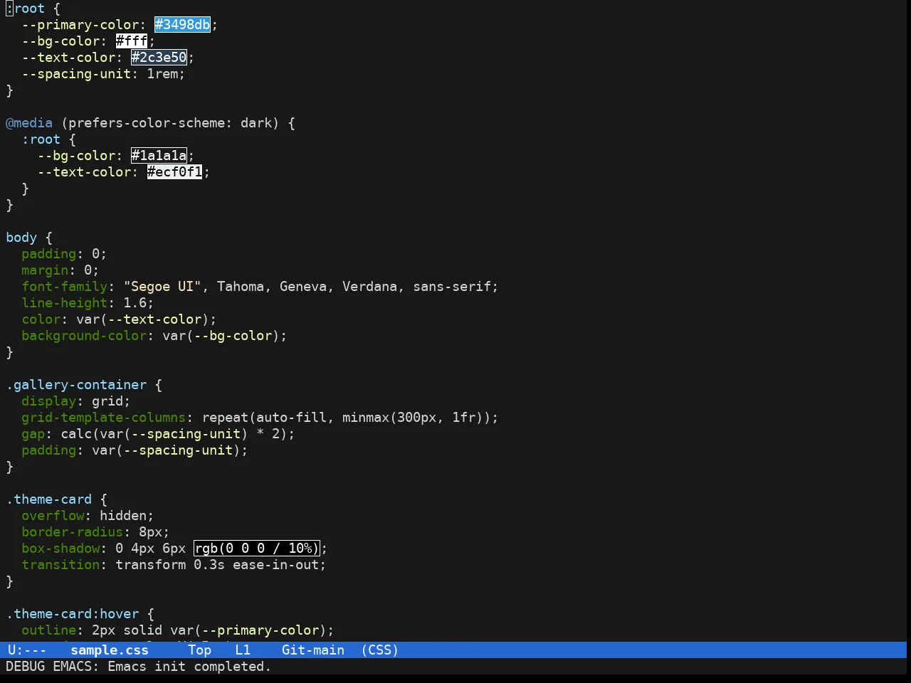 Doom 1337 Theme in css-mode