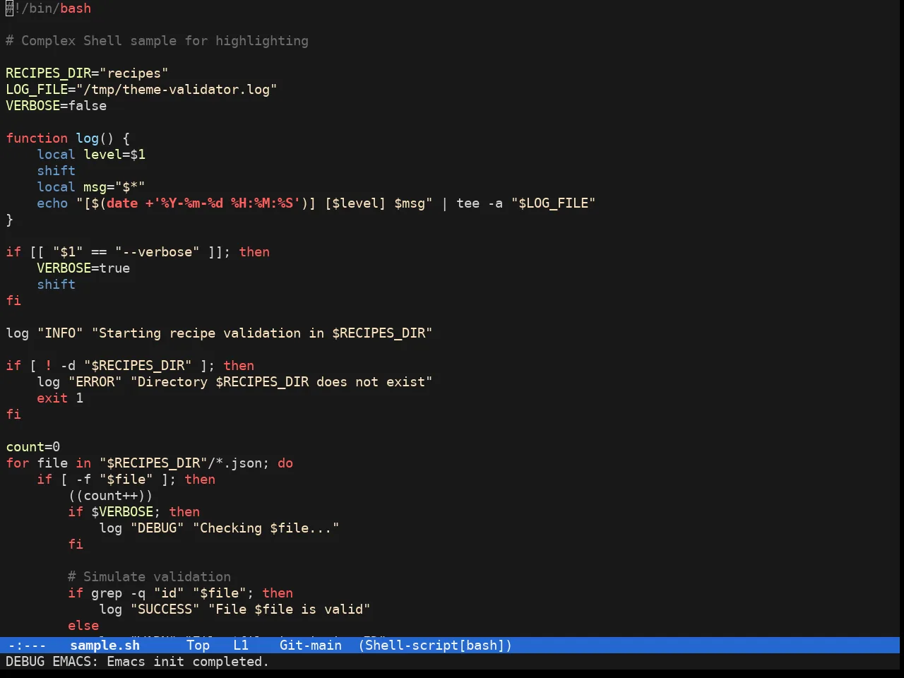 Doom 1337 Theme in sh-mode