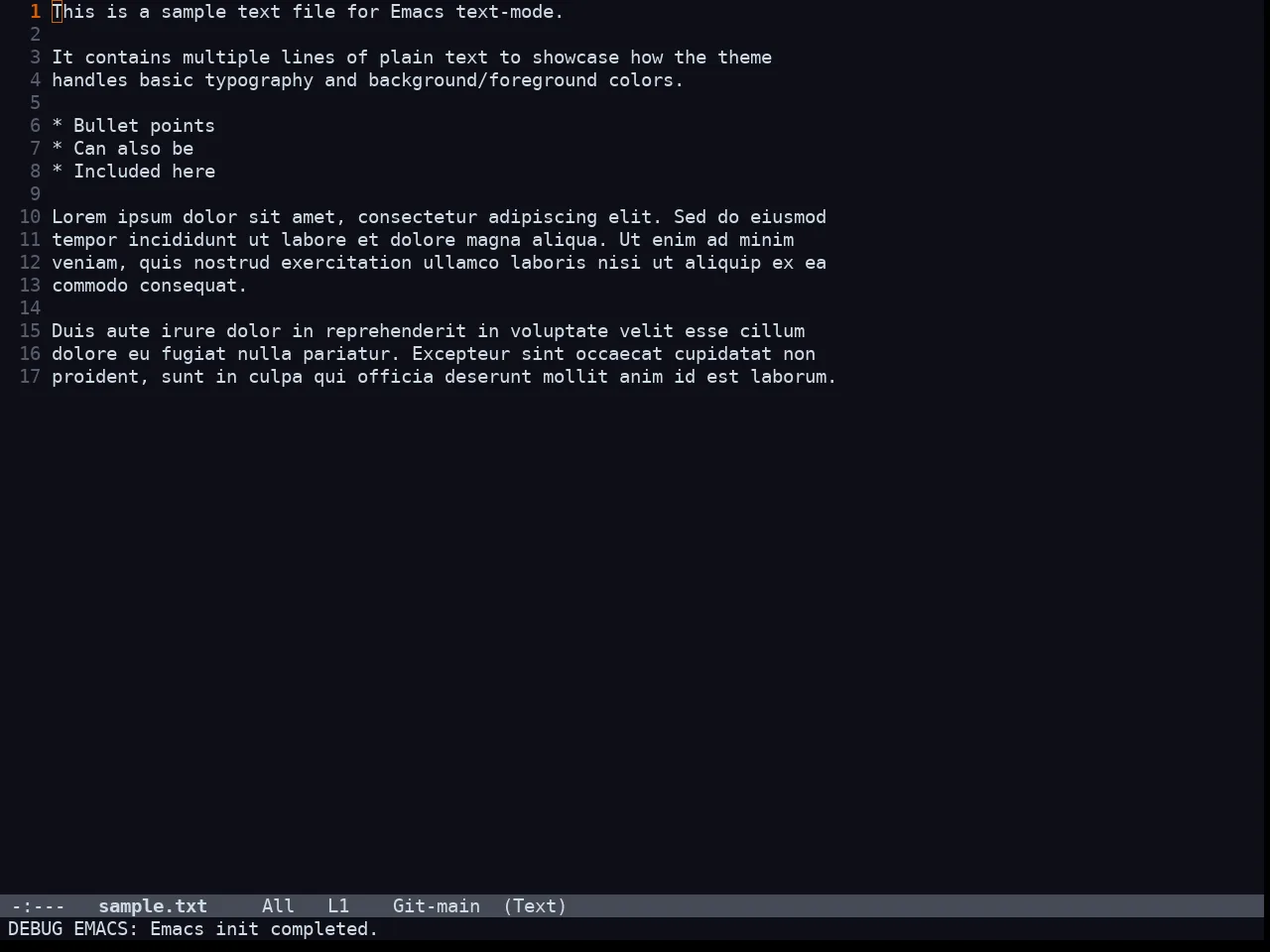 Doom Acario Dark Theme in text-mode