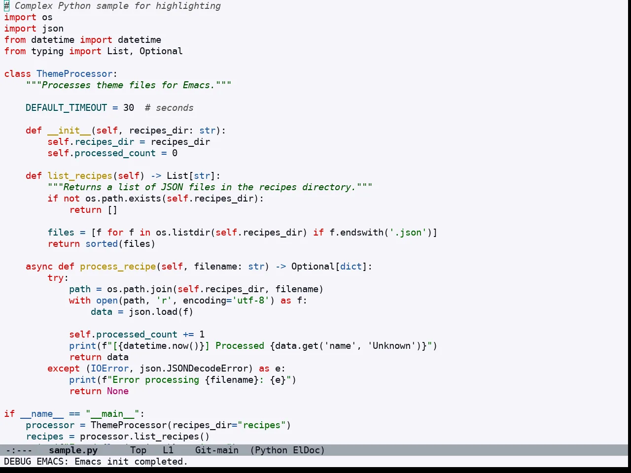 Doom Acario Light Theme in python-mode