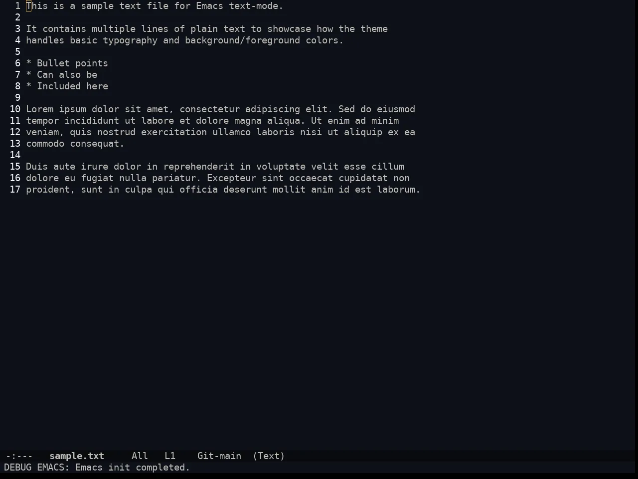 Doom Ayu Dark Theme in text-mode