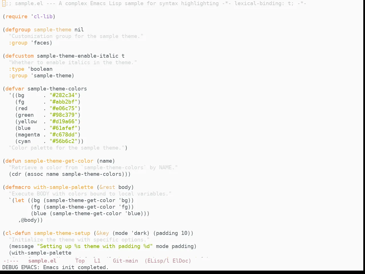Doom Ayu Light Theme in emacs-lisp-mode