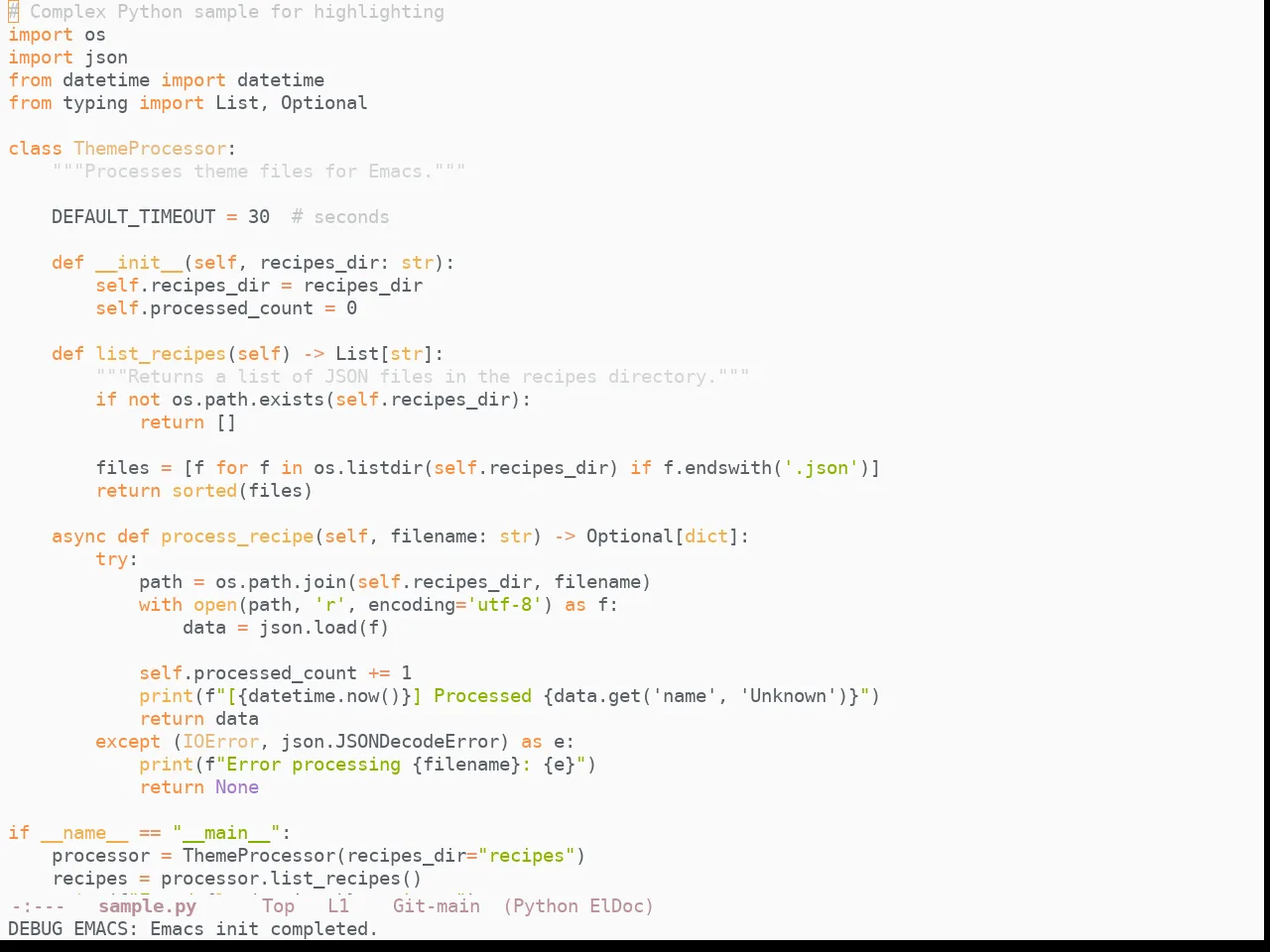 Doom Ayu Light Theme in python-mode