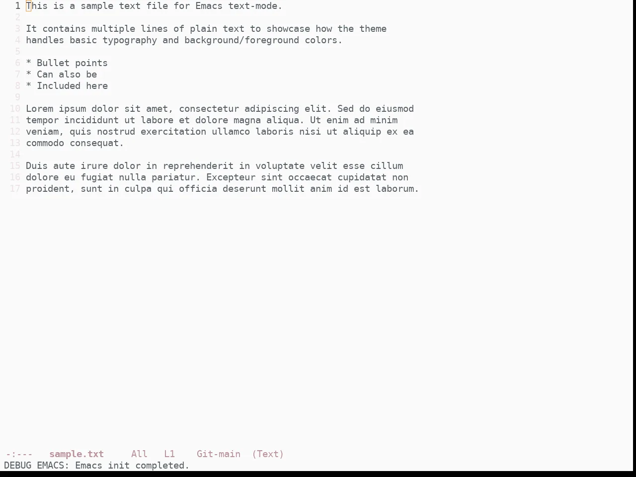 Doom Ayu Light Theme in text-mode