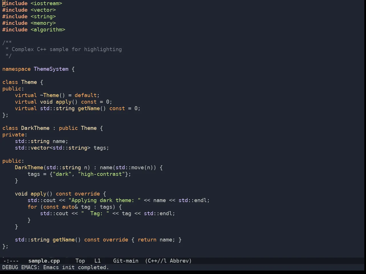 Doom Ayu Mirage Theme in c++-mode