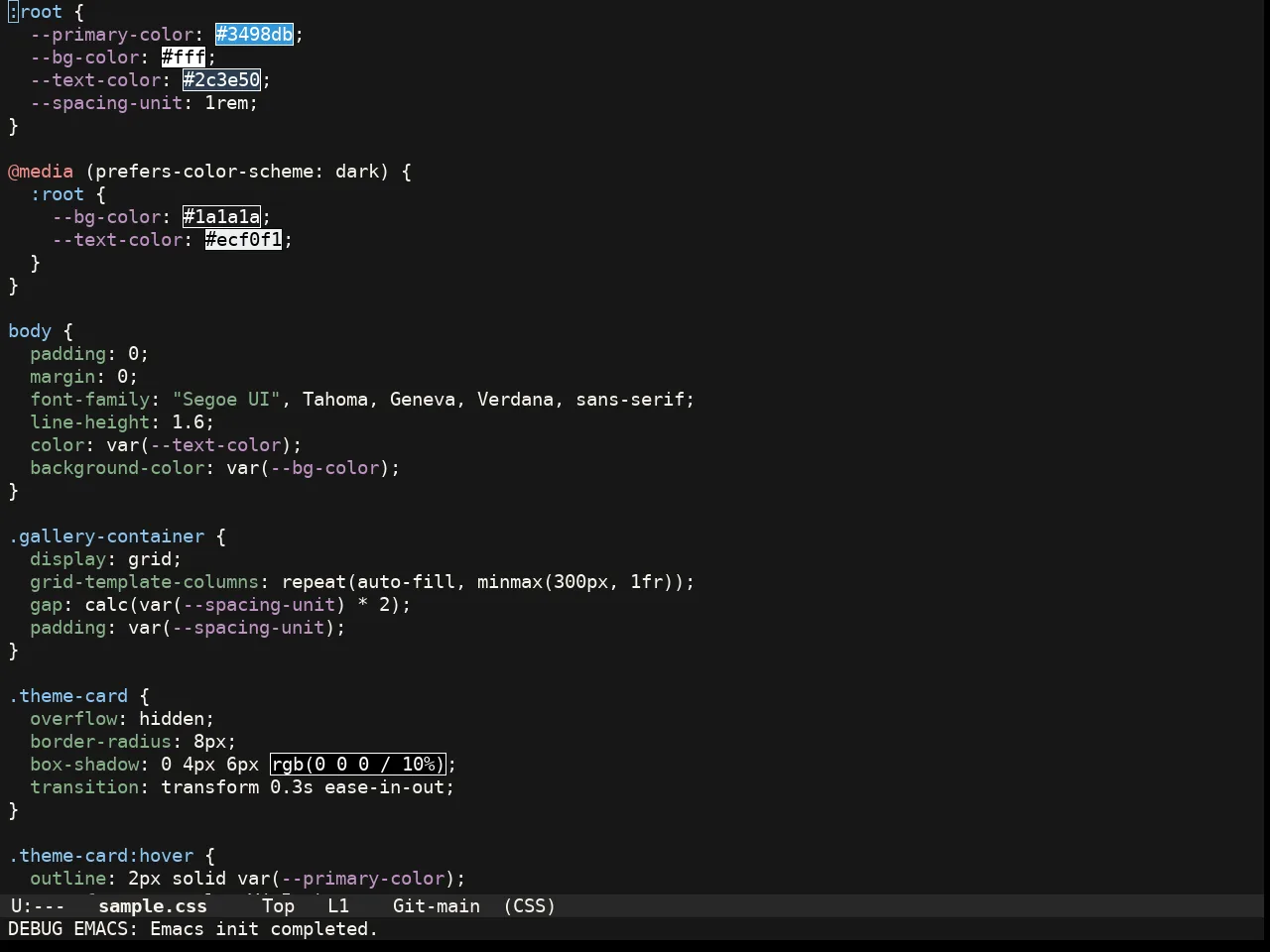 Doom Badger Theme in css-mode