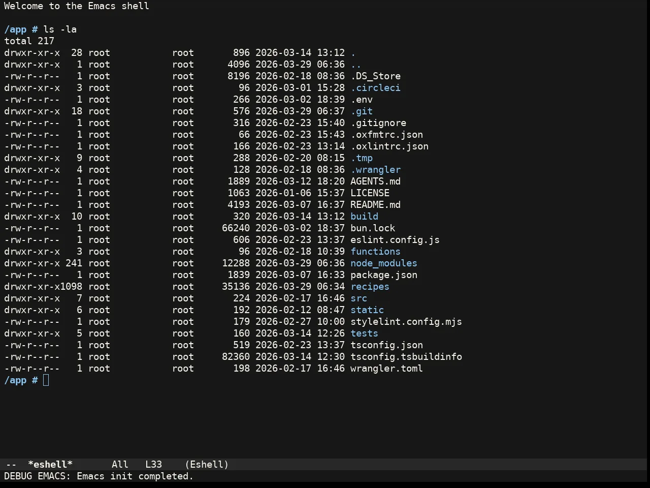Doom Badger Theme in eshell