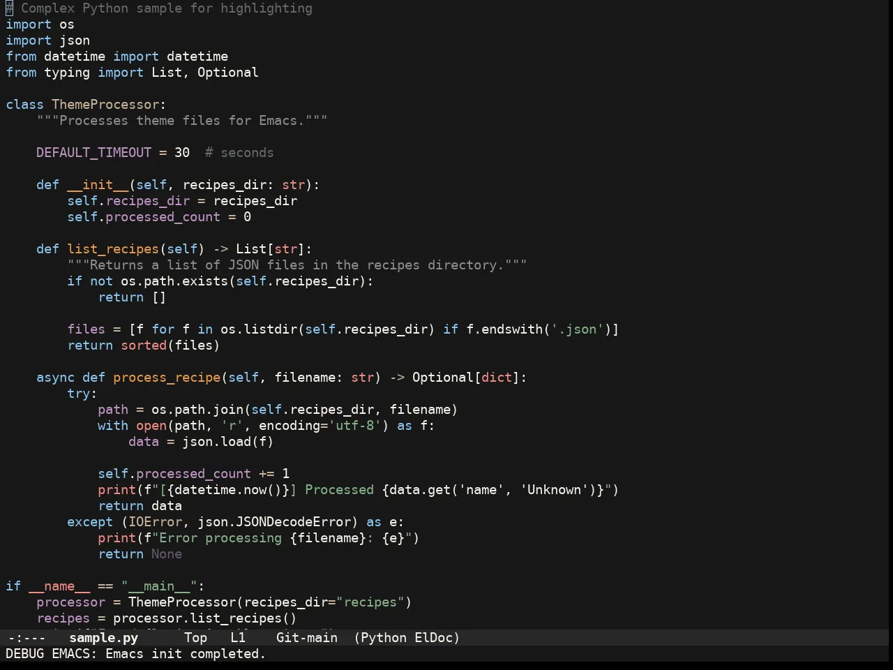 Doom Badger Theme in python-mode