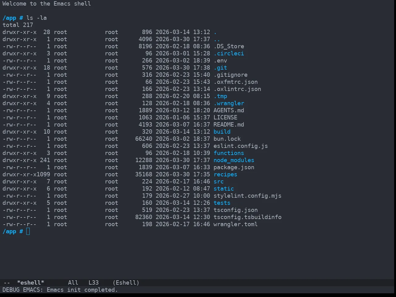 Doom Bluloco Dark Theme in eshell