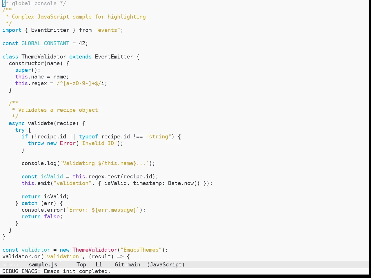 Doom Bluloco Light Theme in javascript-mode