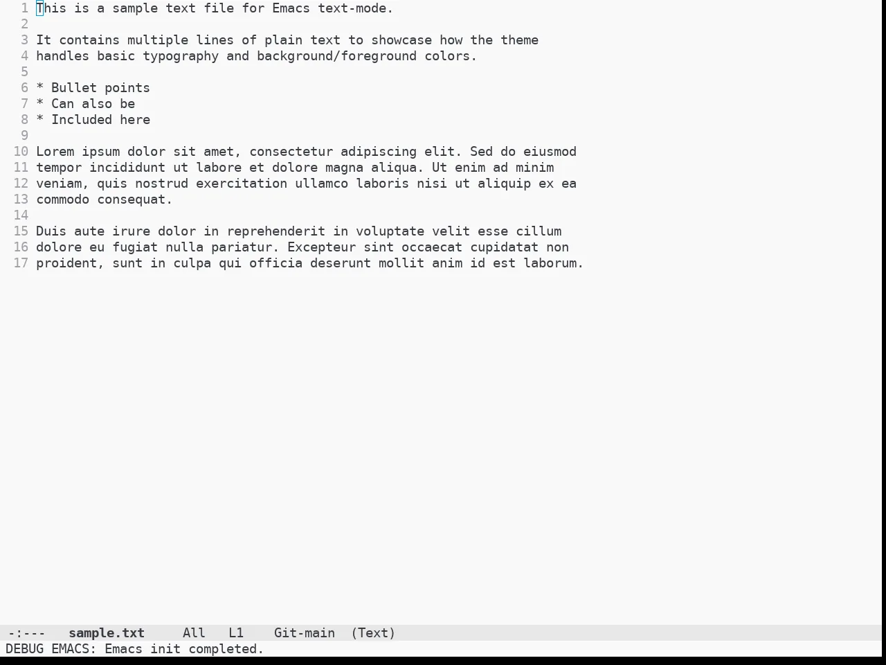 Doom Bluloco Light Theme in text-mode