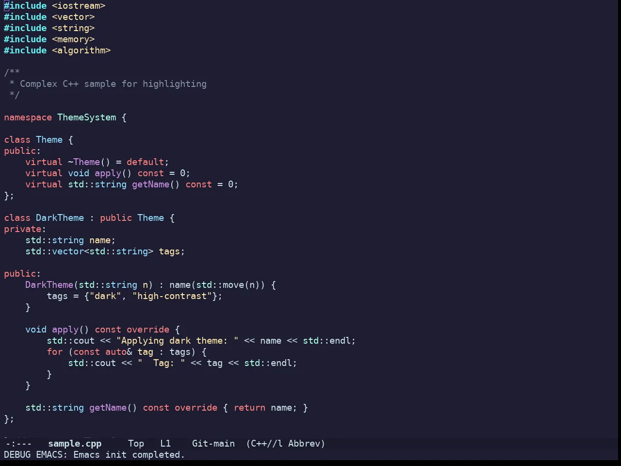 Doom Challenger Deep Theme in c++-mode