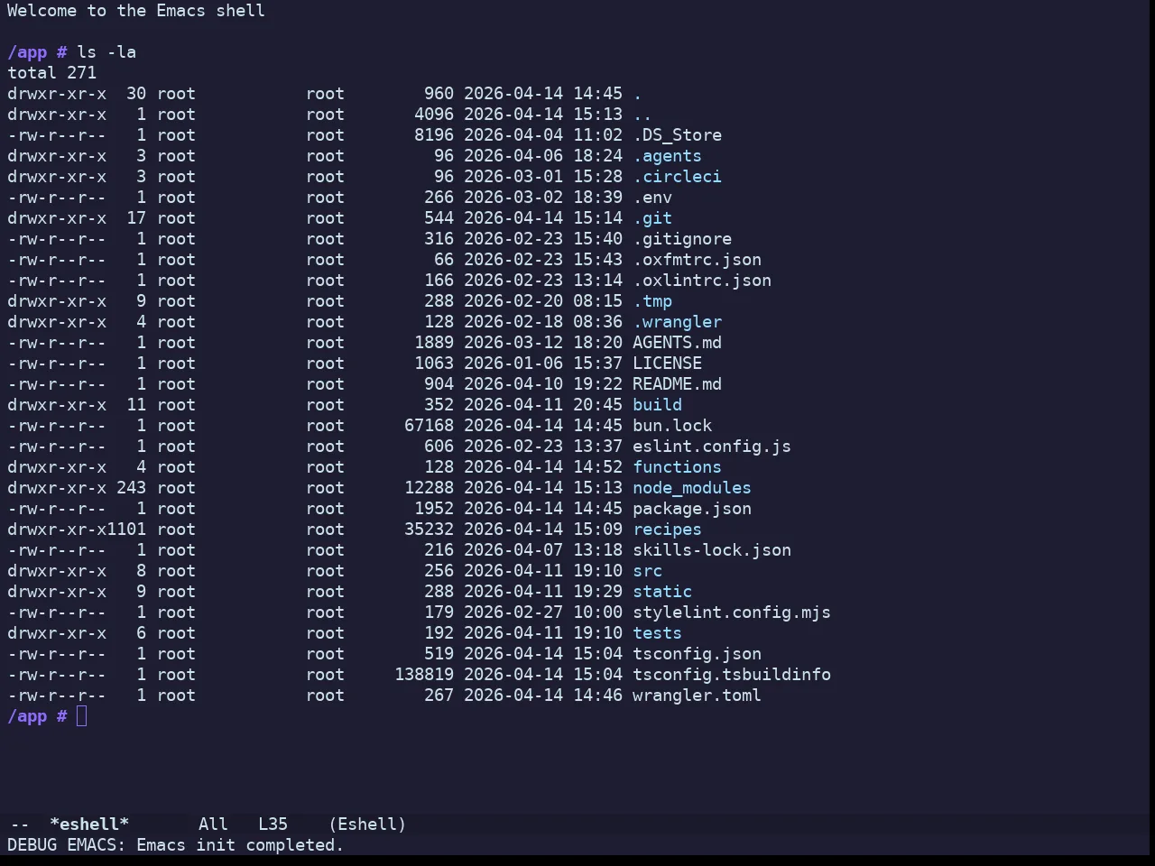 Doom Challenger Deep Theme in eshell