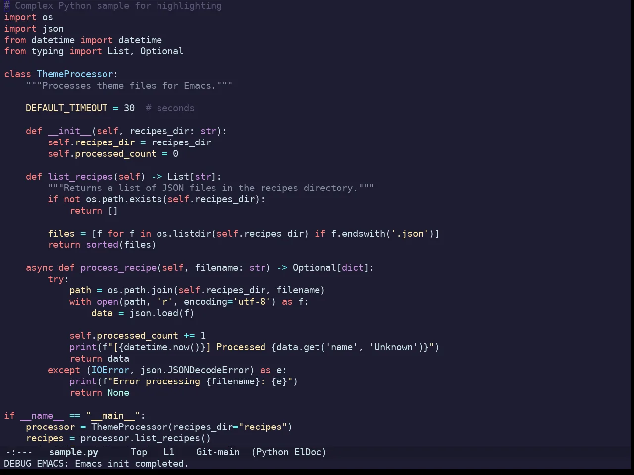 Doom Challenger Deep Theme in python-mode