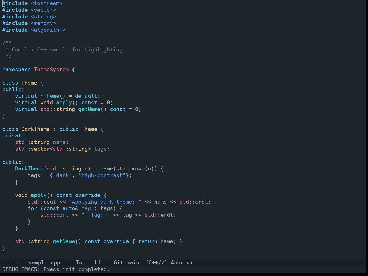 Doom City Lights Theme in c++-mode