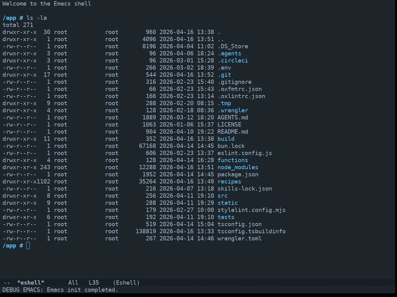 Doom City Lights Theme in eshell