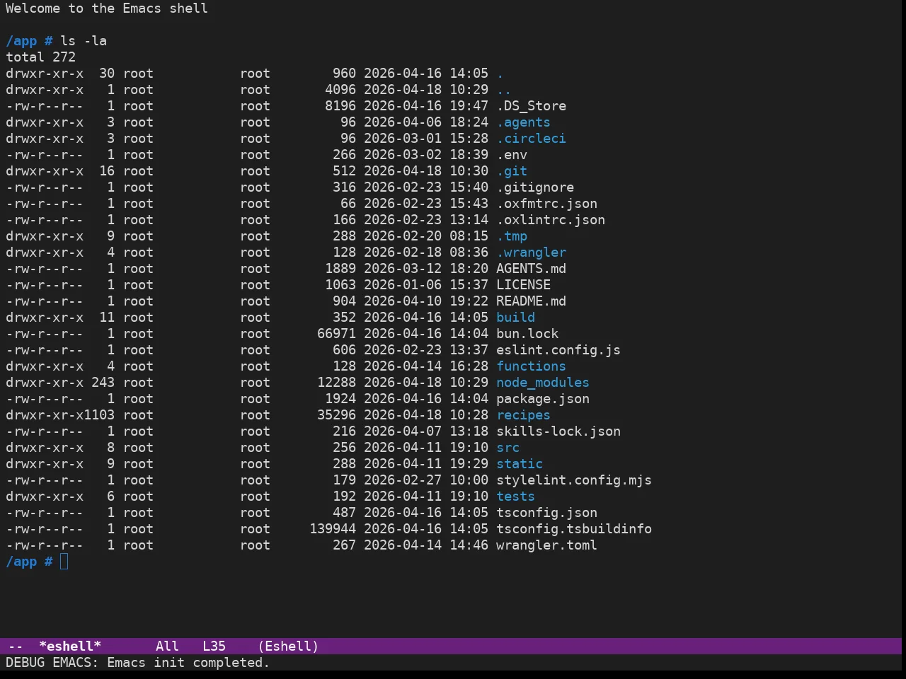 Doom Dark+ Theme in eshell