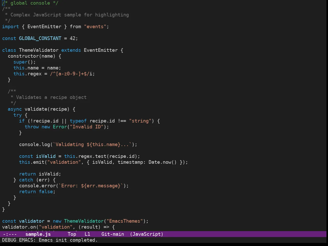 Doom Dark+ Theme in javascript-mode