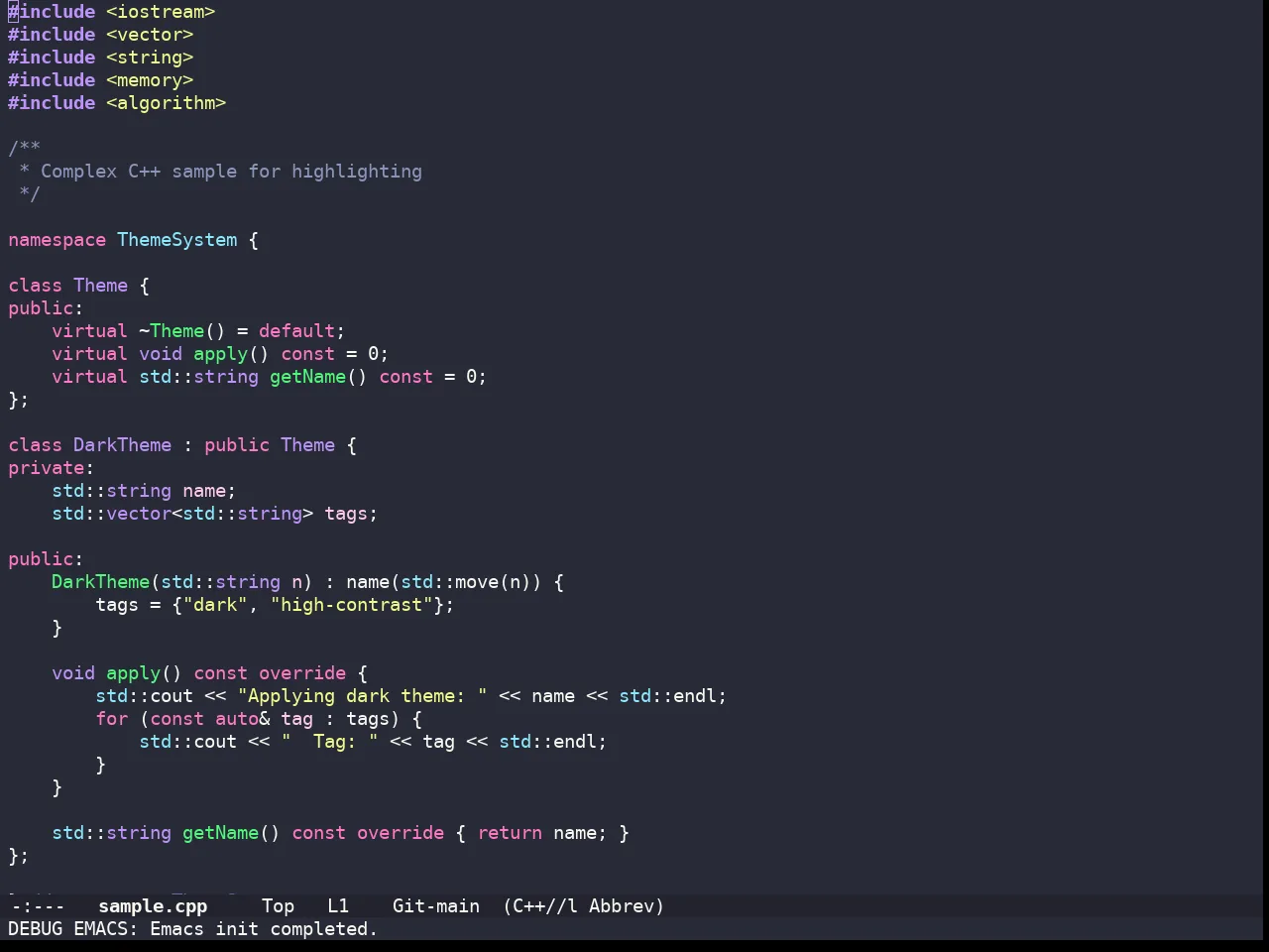 Doom Dracula Theme in c++-mode