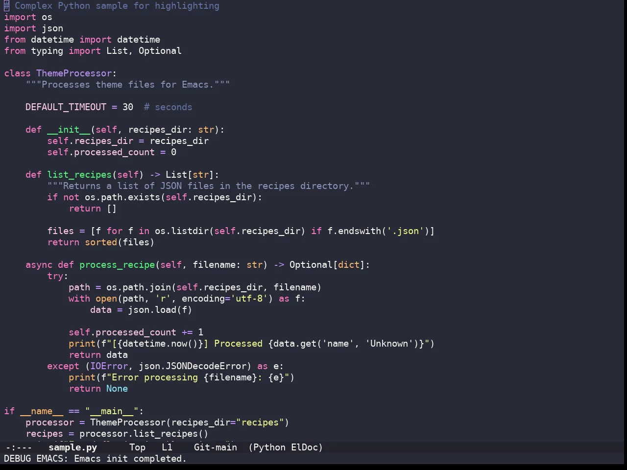 Doom Dracula Theme in python-mode