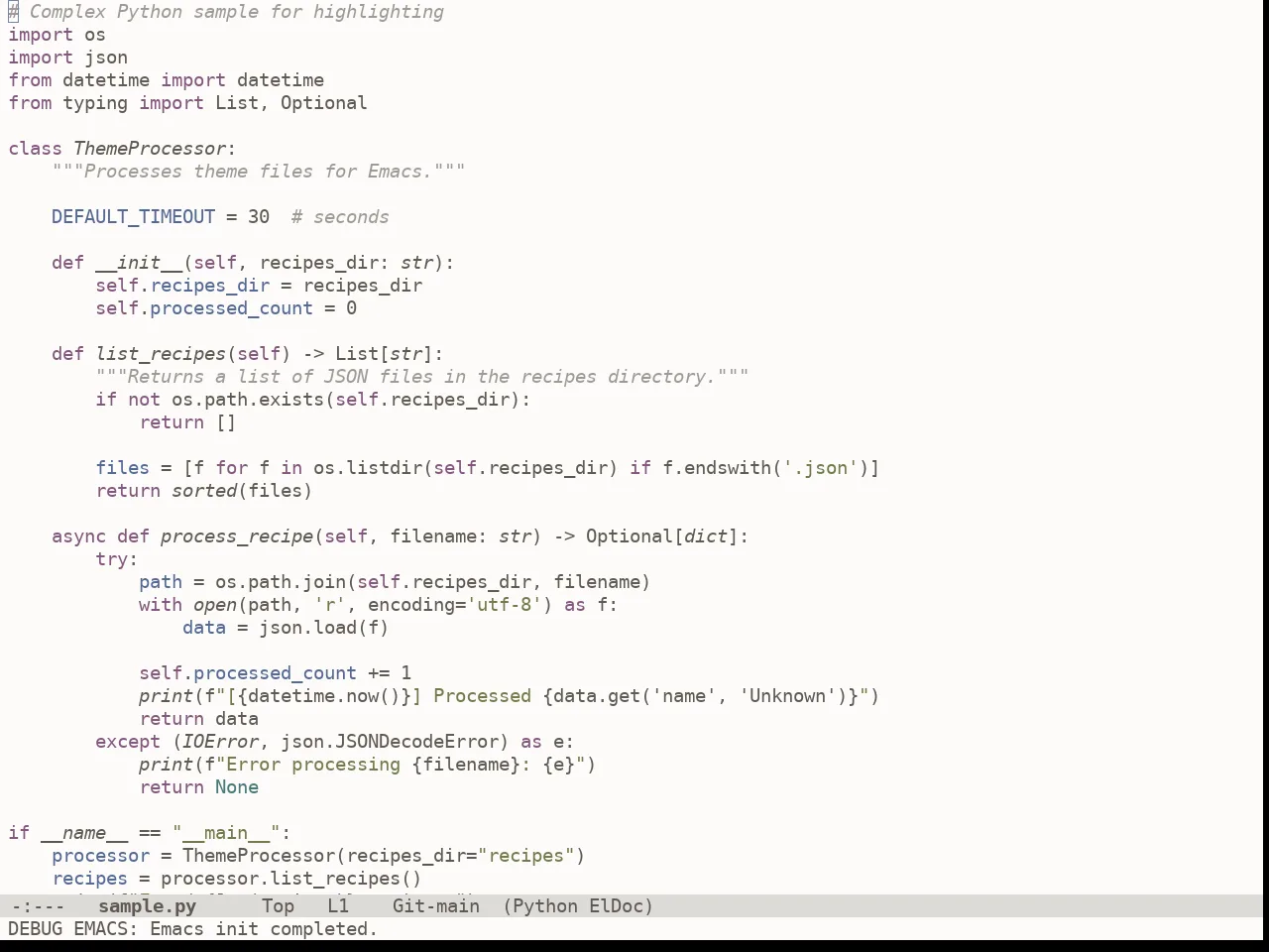 Doom Earl Grey Theme in python-mode