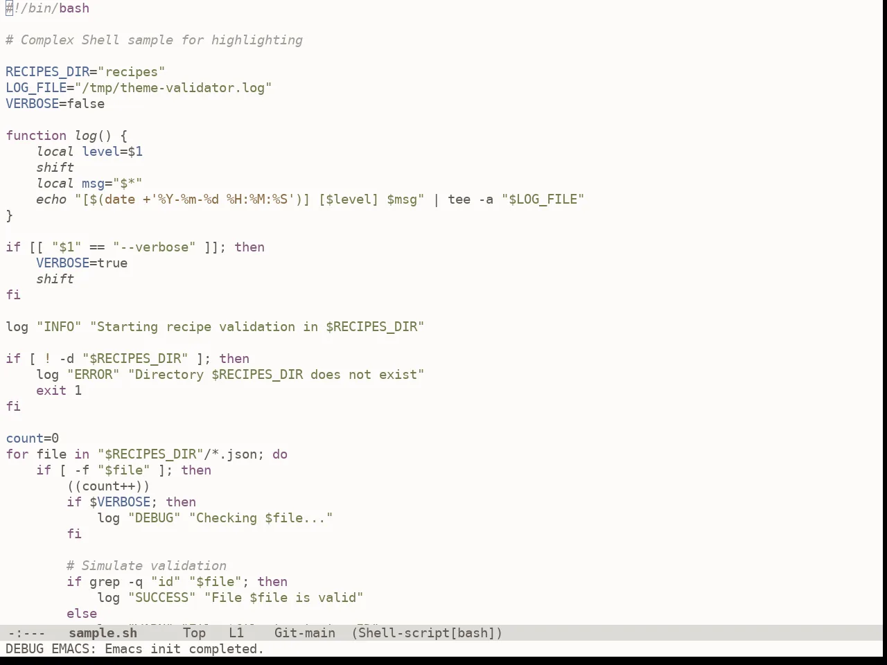 Doom Earl Grey Theme in sh-mode