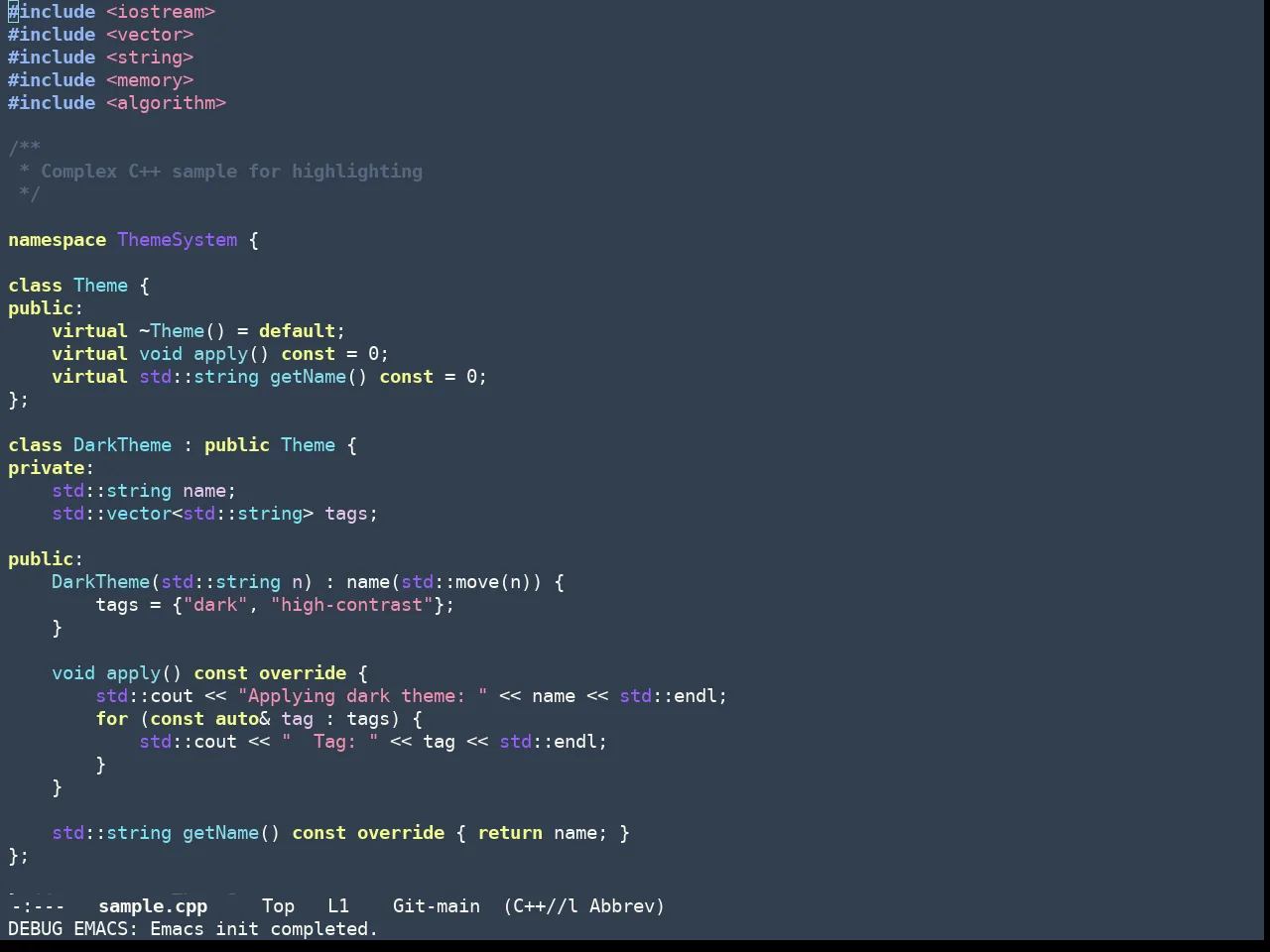 Doom Ephemeral Theme in c++-mode