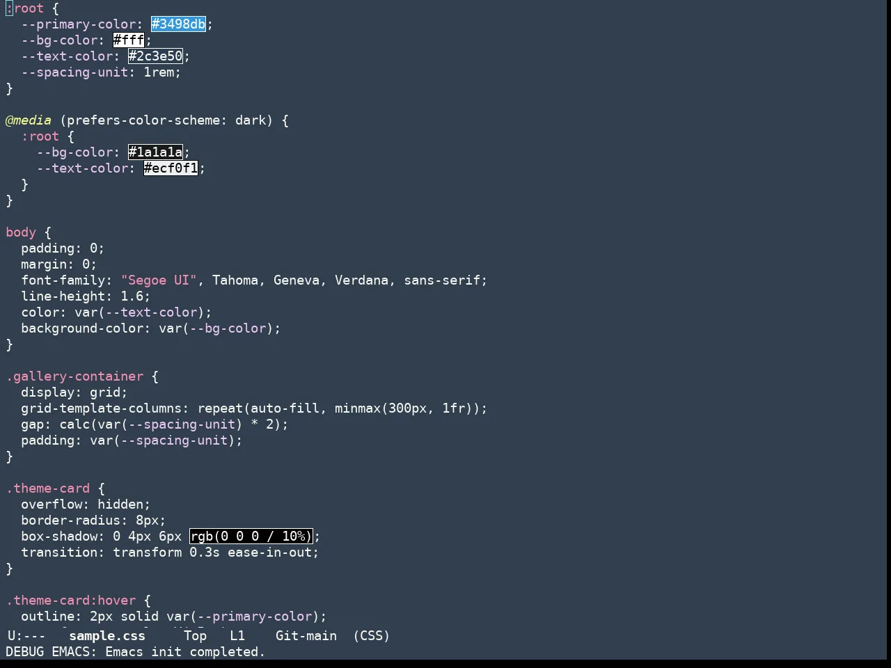 Doom Ephemeral Theme in css-mode