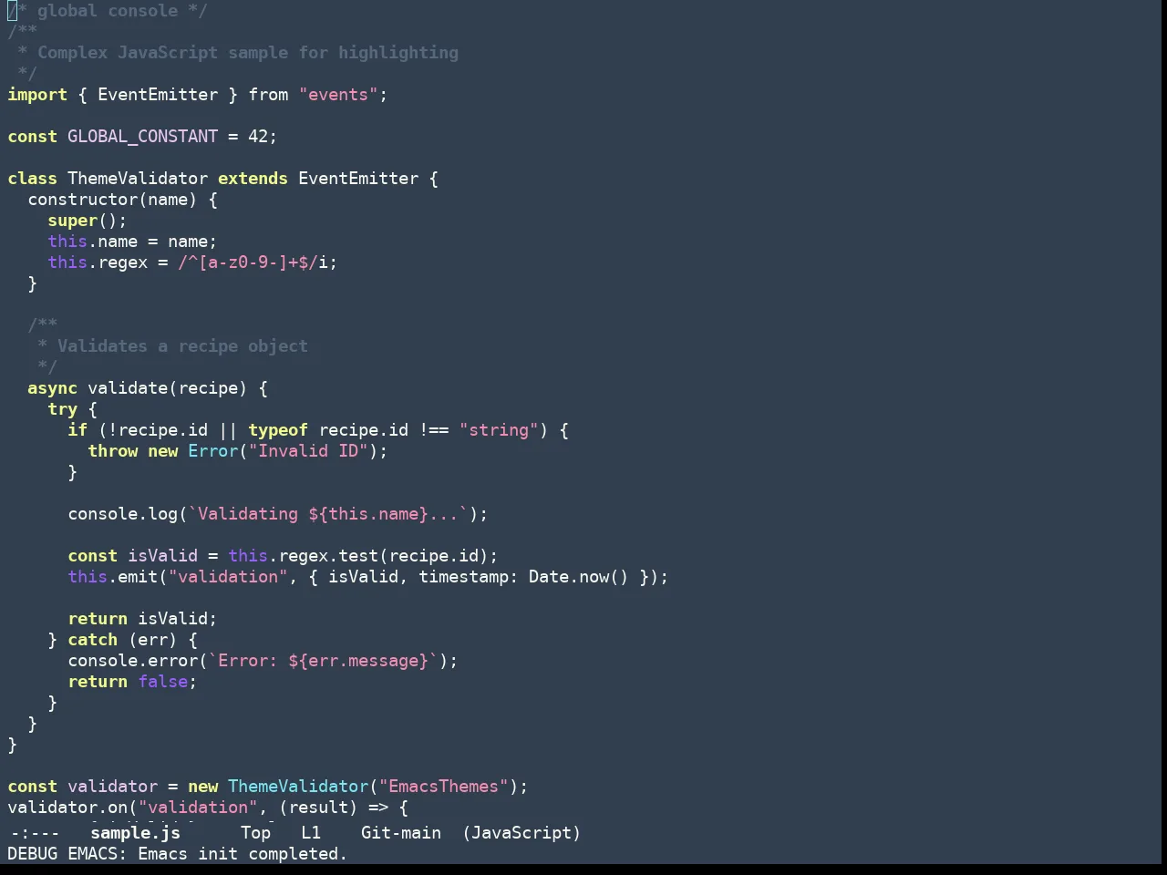Doom Ephemeral Theme in javascript-mode