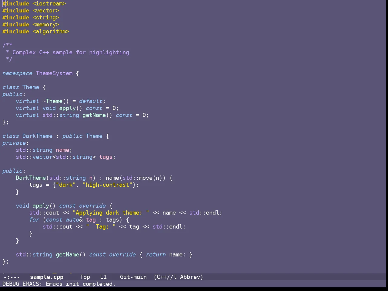 Doom Fairy Floss Theme in c++-mode