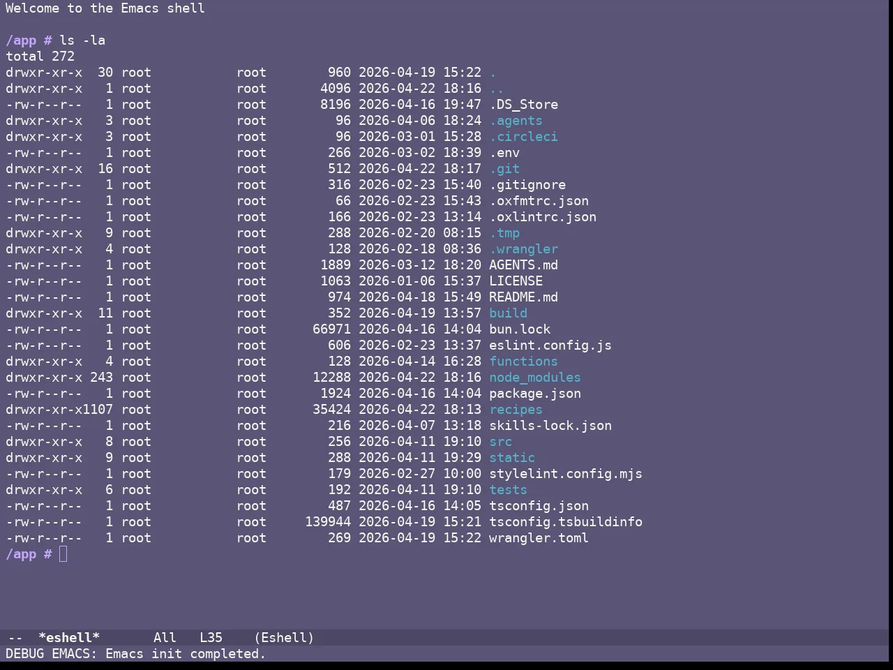 Doom Fairy Floss Theme in eshell