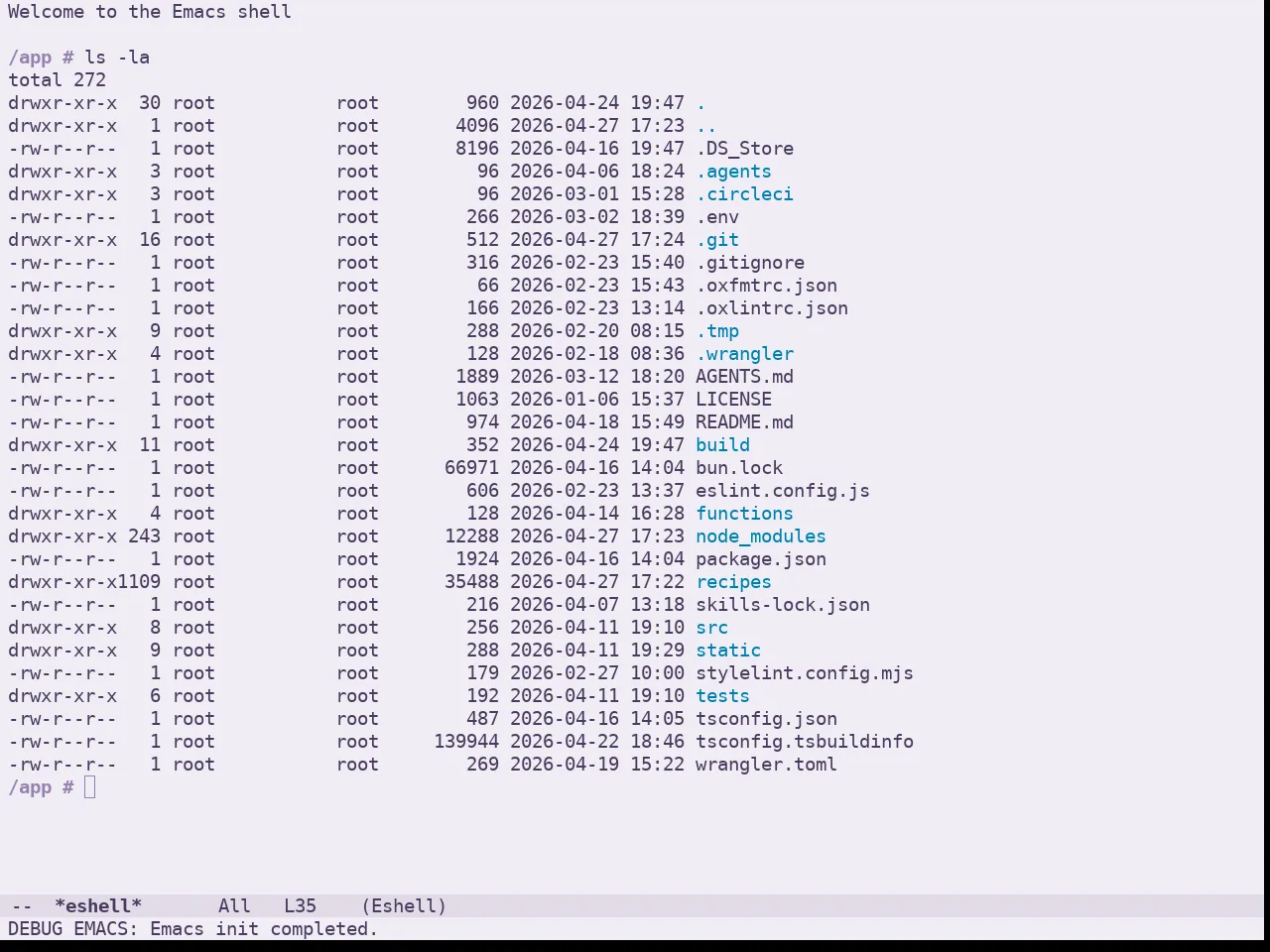 Doom Feather Light Theme in eshell