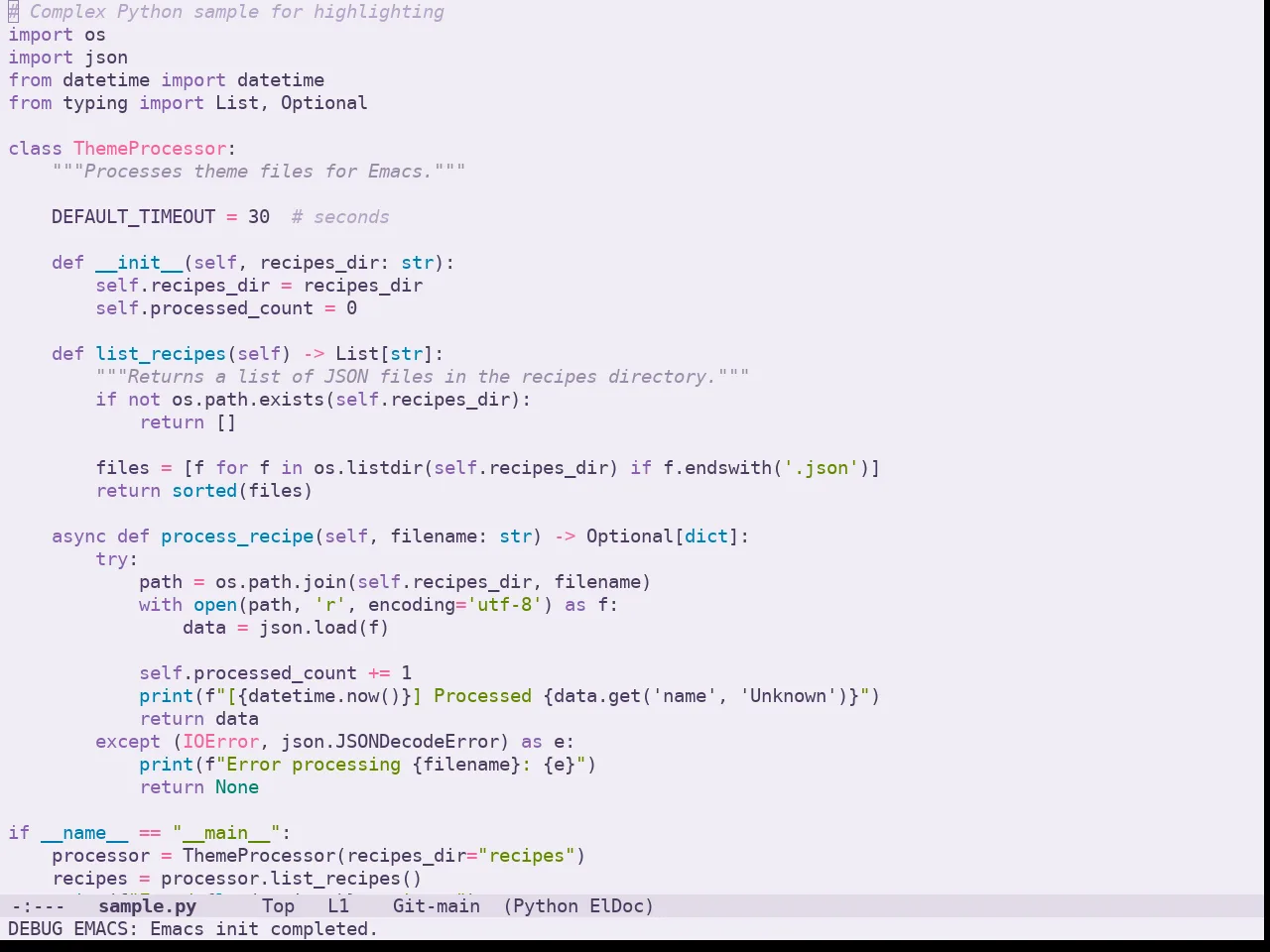 Doom Feather Light Theme in python-mode