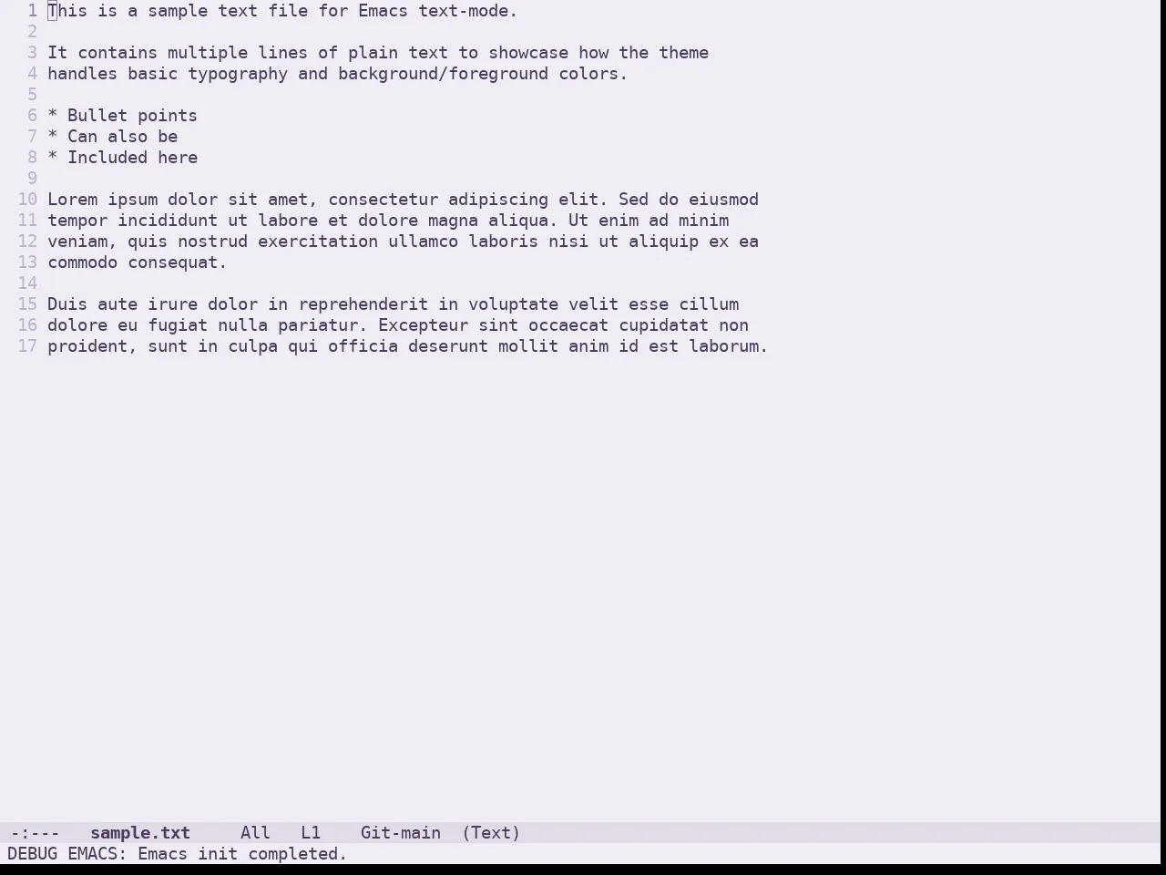 Doom Feather Light Theme in text-mode
