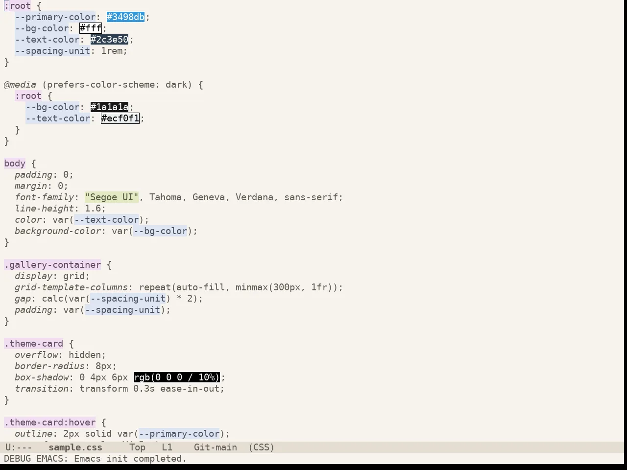 Doom Flatwhite Theme in css-mode