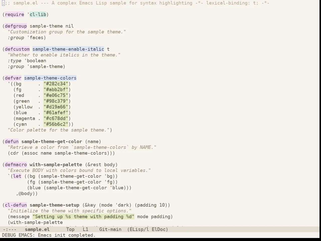 Doom Flatwhite Theme in emacs-lisp-mode
