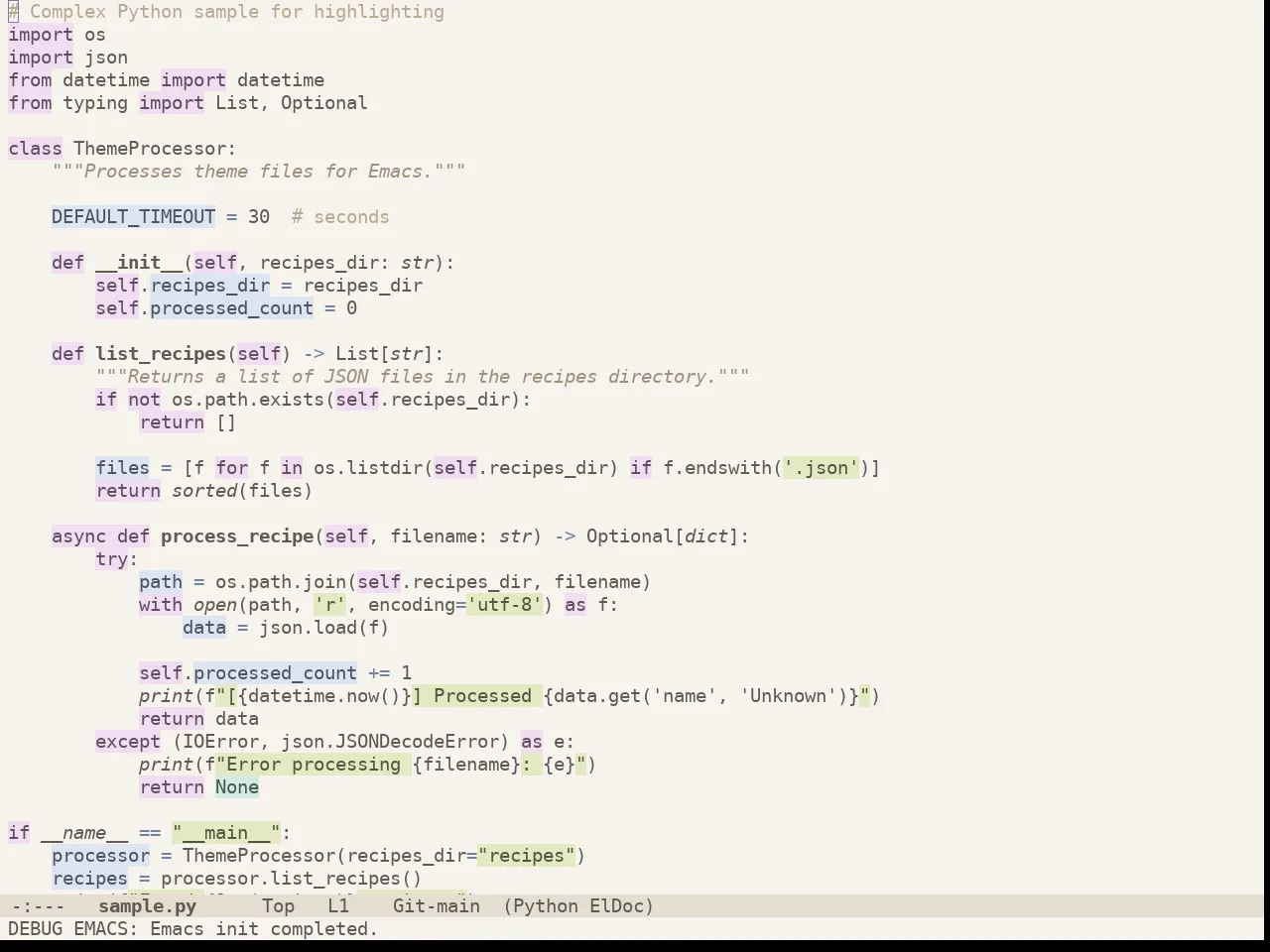Doom Flatwhite Theme in python-mode