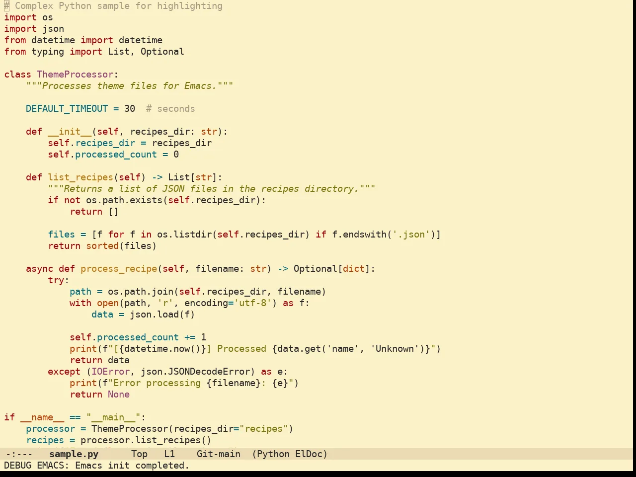 Doom Gruvbox Light Theme in python-mode