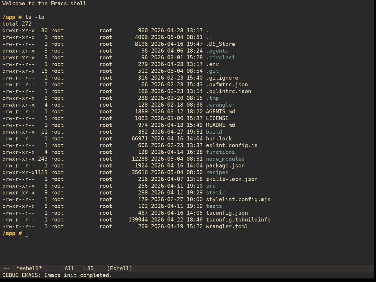 Doom Gruvbox Theme in eshell